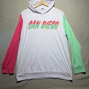 San Diego Padres Hoodie Men Medium White City Connect Give Away Lightweight